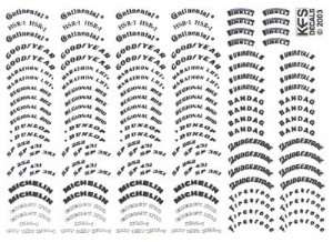KFS 1/24 卡車輪胎用 廠牌 白色印刷 水貼紙 (